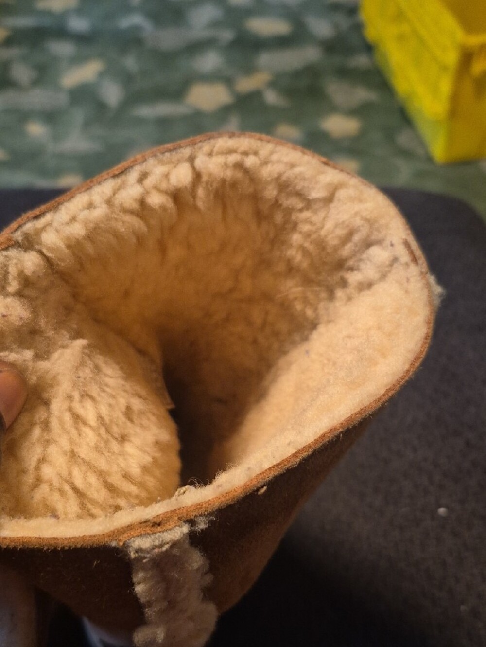 UGG Chestnut Suede Shearling-Lined Tall Boots - Picture 8 of 9